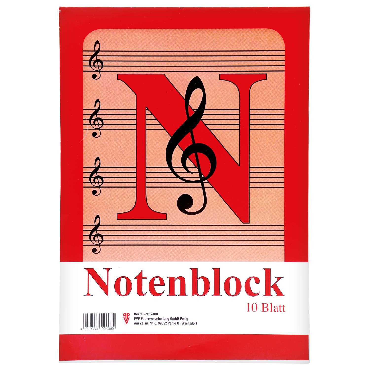 Notenblock DIN A4 10 Blatt