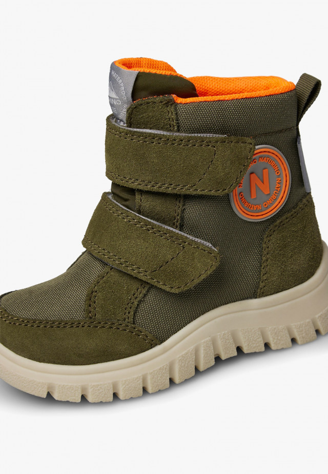 NATURINO GEMINAE 3 VL WP.Stiefel aus Veloursleder und technischem Gewebe, Militärgrün