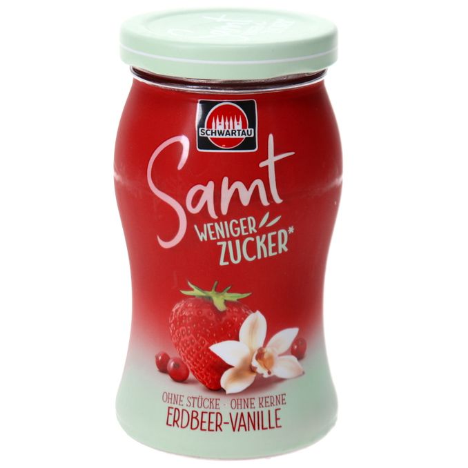 Fruchtaufstrich Erdbeer-Vanille Weniger Zucker, 255g von Schwartau