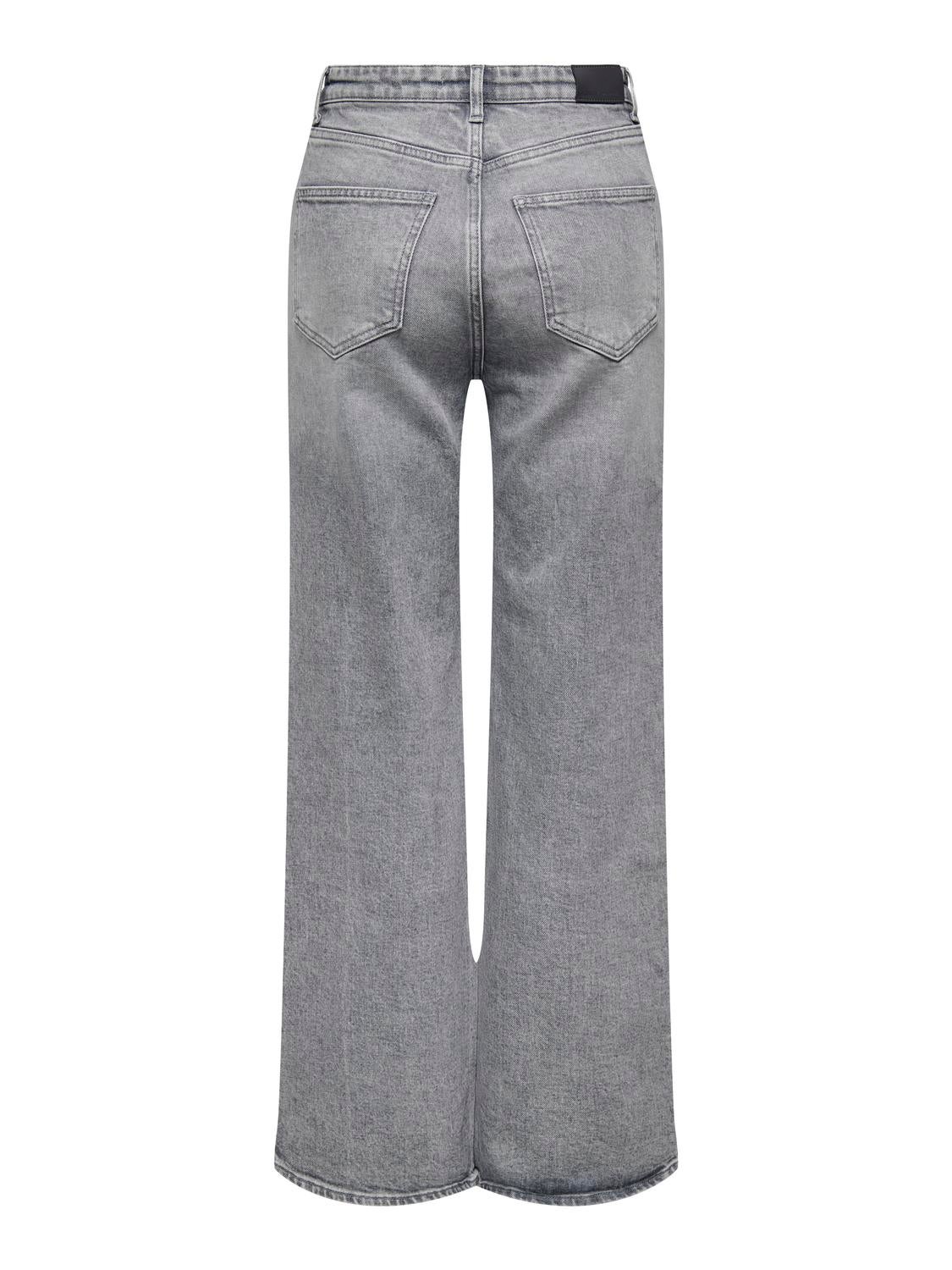 ONLJUICY Hohe Taille Weiter Beinschnitt Jeans Medium Grey Denim