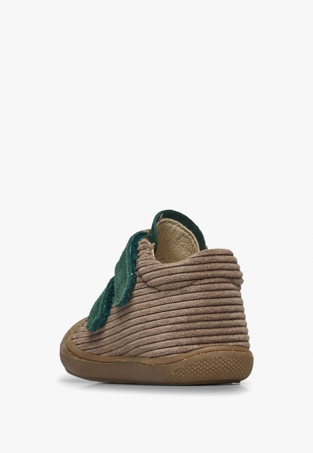 NATURINO COCOON VLLauflernschuhe aus Veloursleder, Braun-Grün