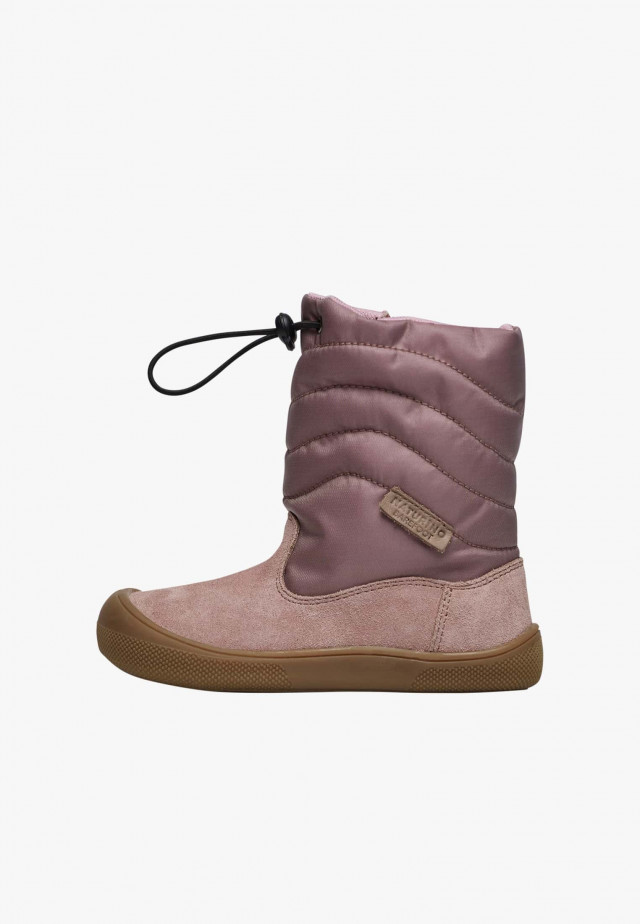 NATURINO BISQUI ZIP WPBarfußstiefel aus Veloursleder und Stoff, Rosa