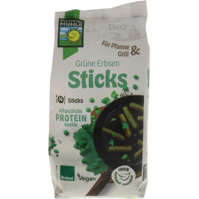 BIO Erbsen Sticks zum braten, 165 G von Bohlsener Mühle