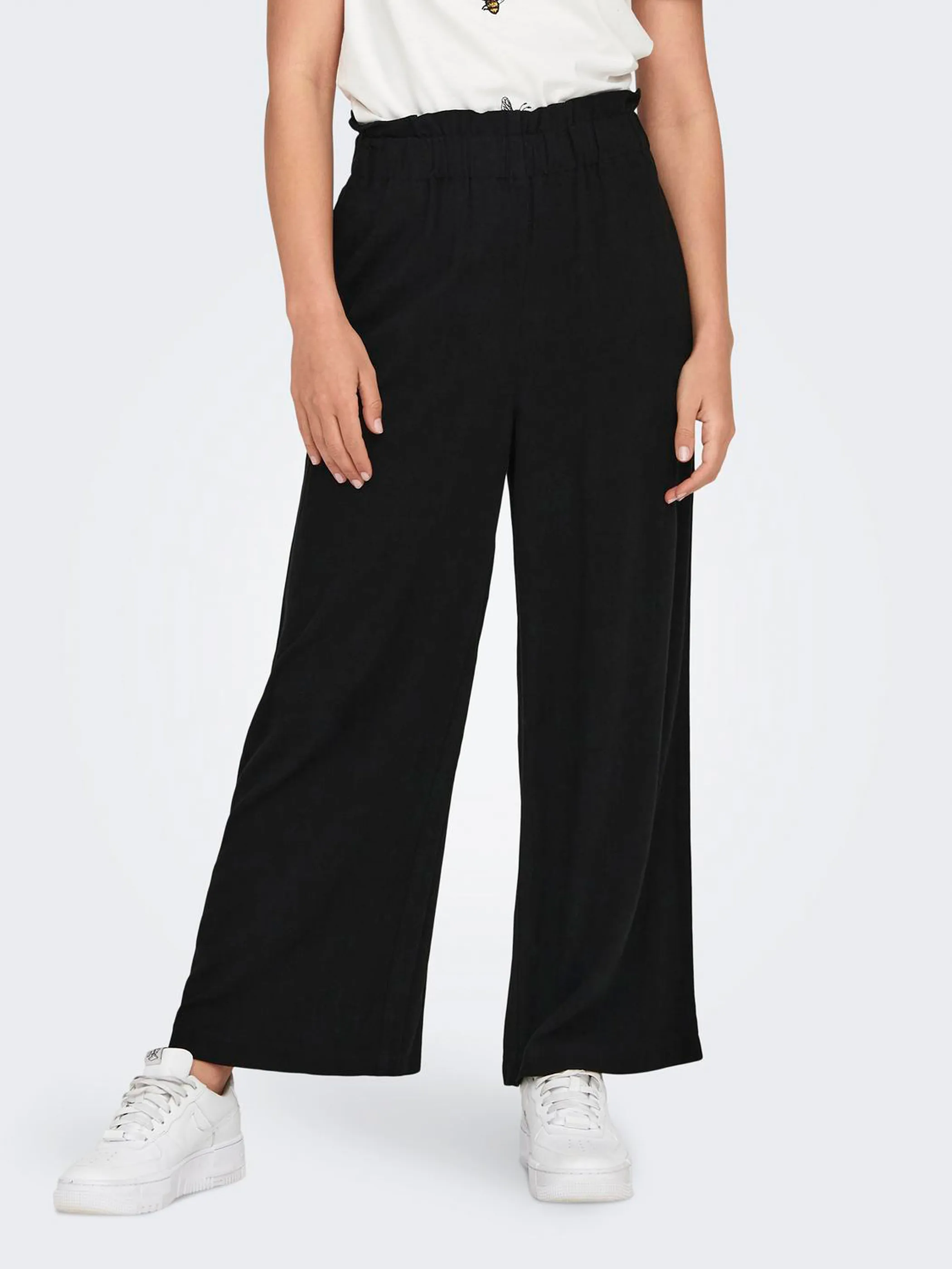 Only ONLSOLVI HW LINEN BL Paperbag Stoffhose