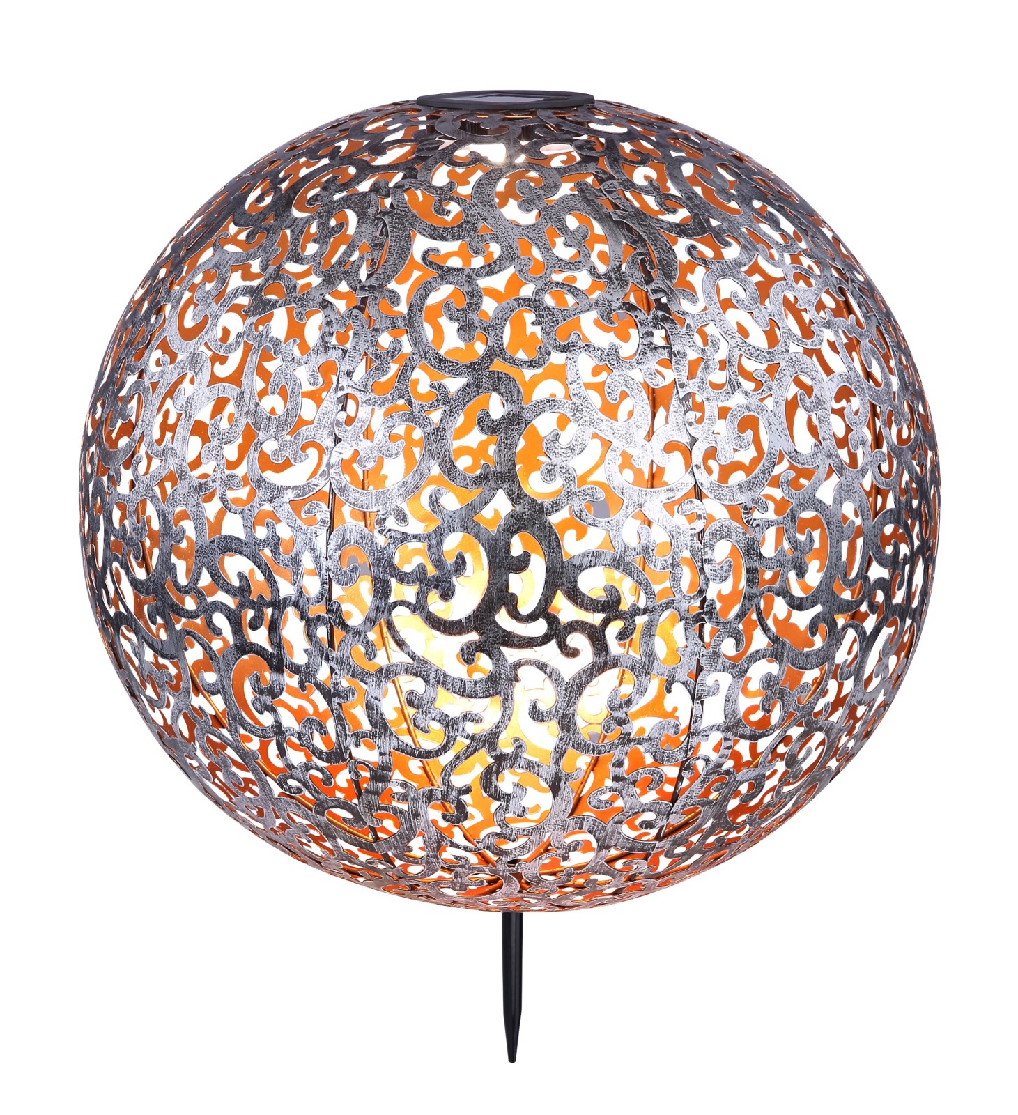 Solarleuchte - silberfarben antik - Metall- 50 cm hoch