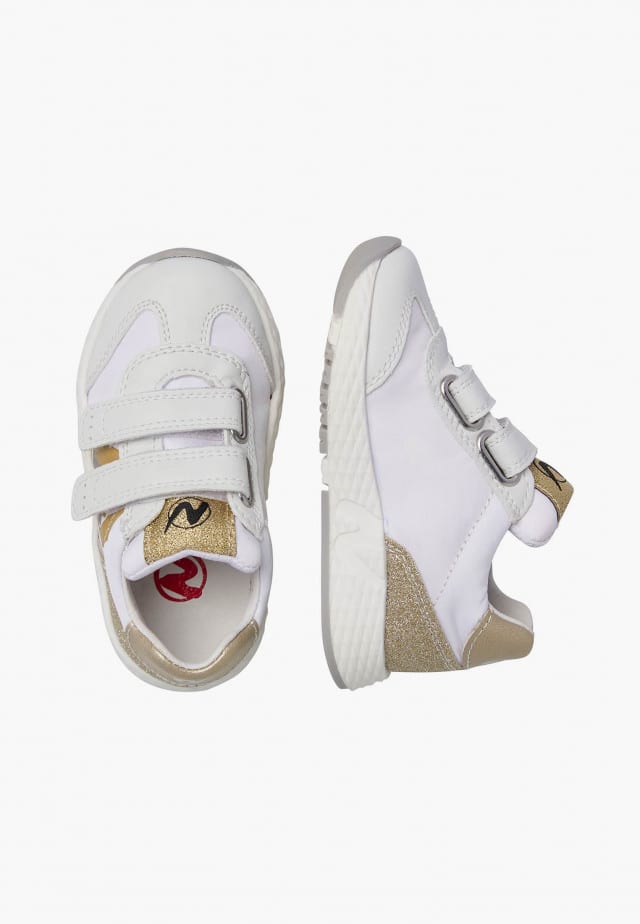 NATURINO JESKO 2 VL.Sneakers aus Veloursleder und technischem Gewebe, Weiß-Platin