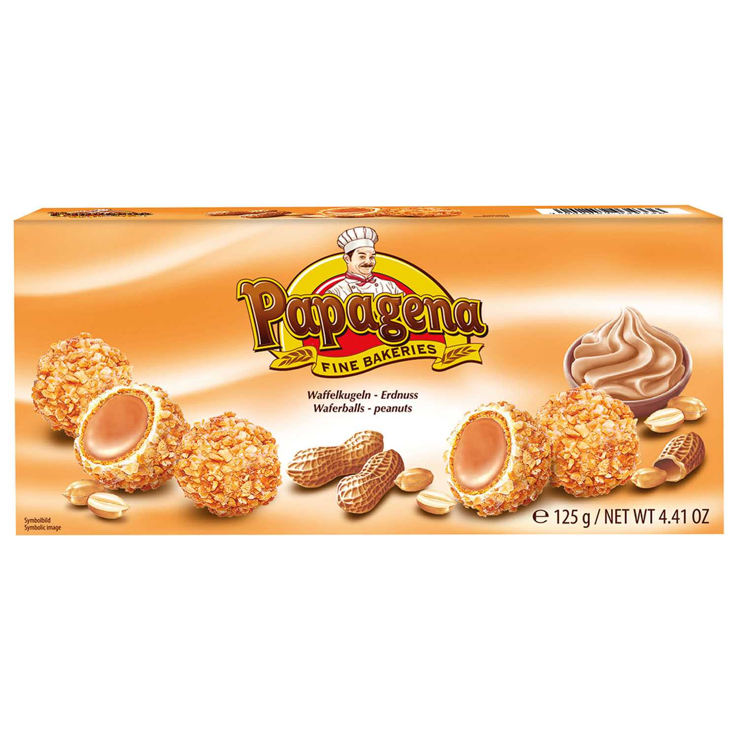 Papagena Waffelkugeln mit Erdnuss 125 g