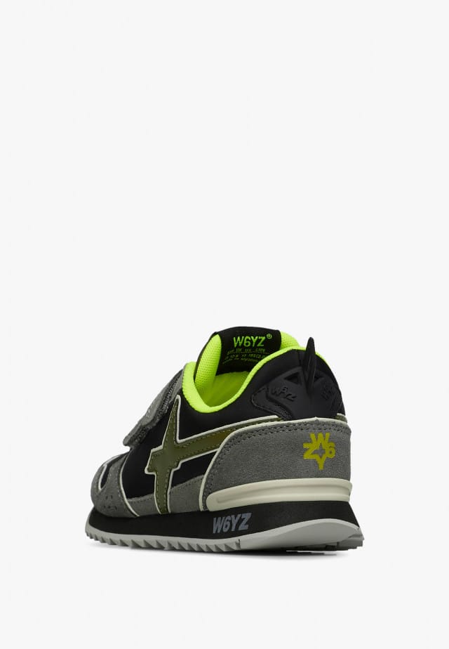 JET VL-J.Sneakers aus technischem Gewebe und Veloursleder, Grau
