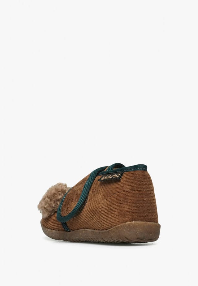 NATURINO BIDAIMHausschuhe aus Veloursleder, Cognac
