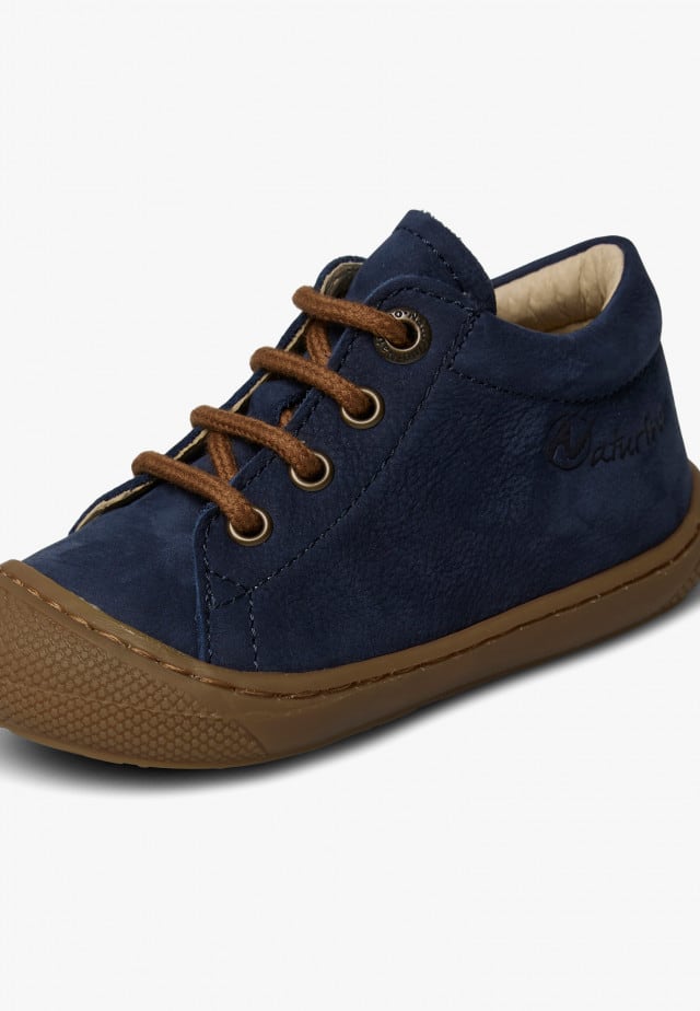 NATURINO COCOONLauflernschuhe aus Veloursleder, Marineblau