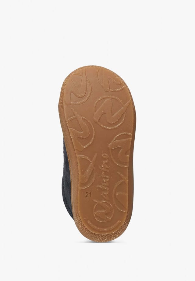 NATURINO COCOON VLLauflernschuhe aus Veloursleder in Glitter-Optik, Blau