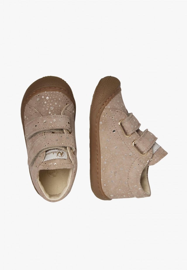 NATURINO COCOON VLLauflernschuhe aus Veloursleder, Beige-Platin