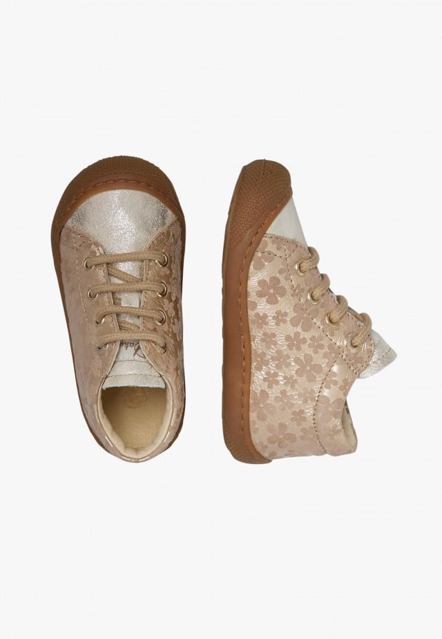 NATURINO COCOONLauflernschuhe aus Veloursleder, Platin