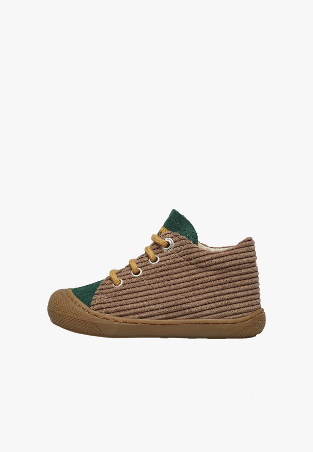 NATURINO COCOONLauflernschuhe aus Veloursleder, Braun-Grün