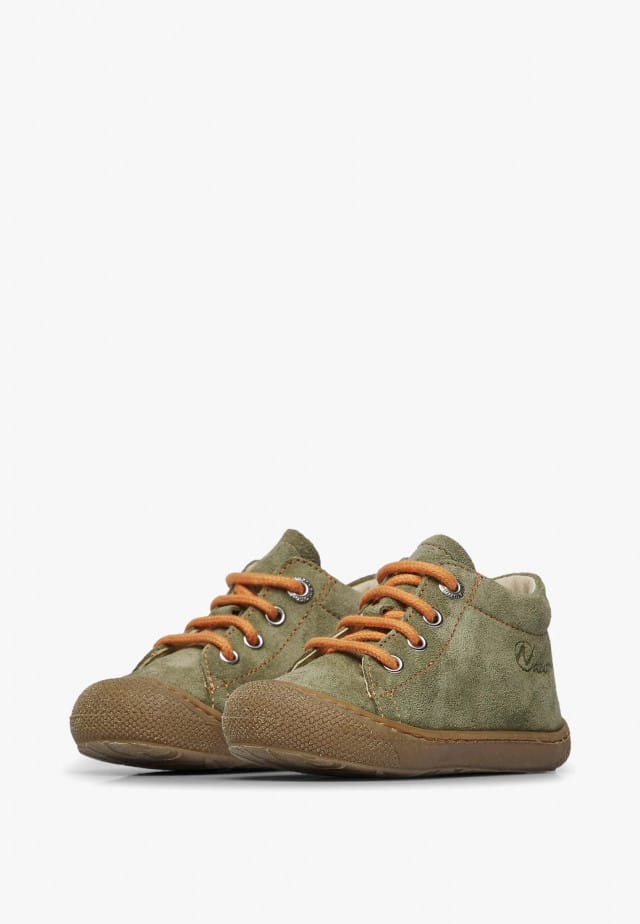 NATURINO COCOONLauflernschuhe aus Veloursleder, Militärgrün