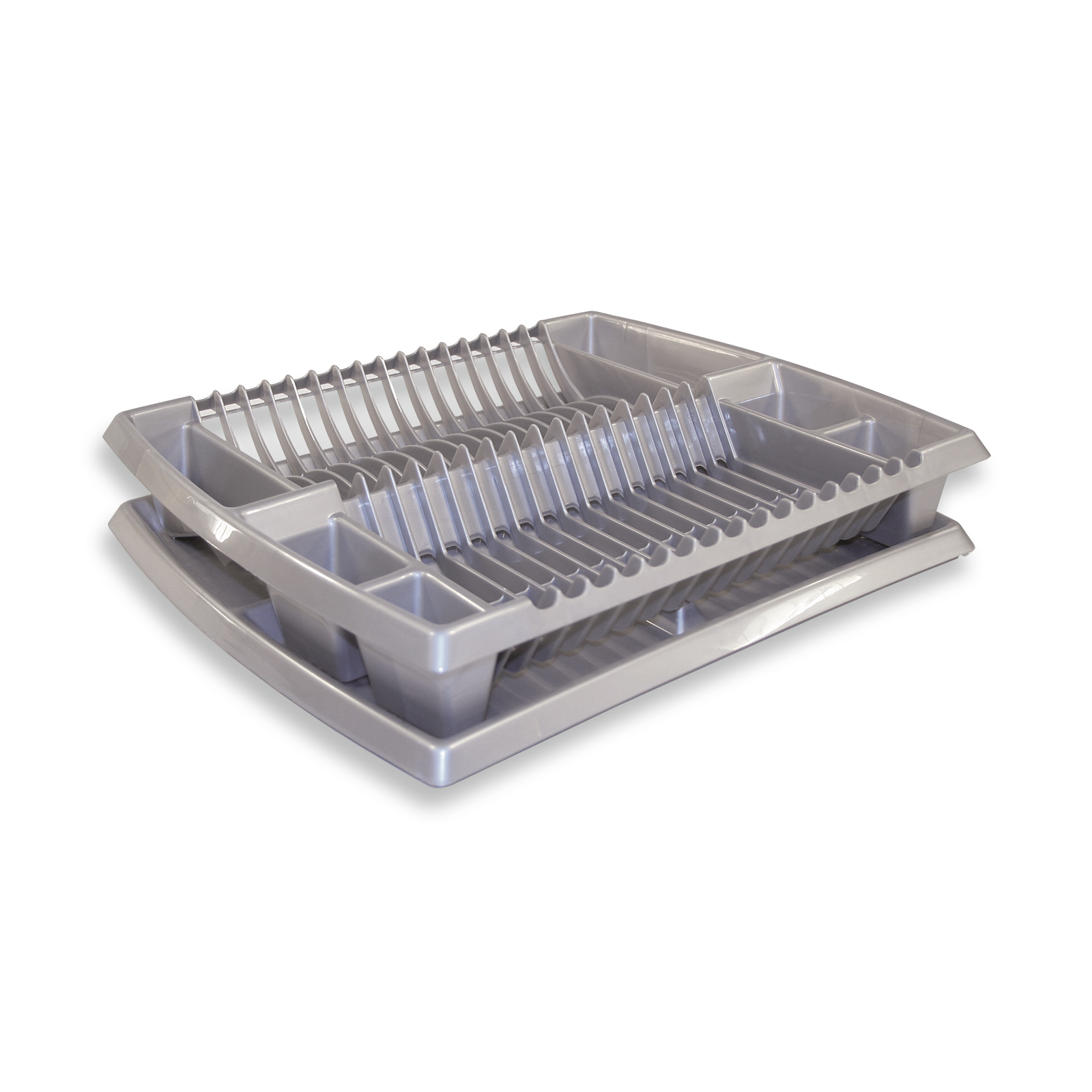 Abtropfgestell - 2-tlg. - silber - Kunststoff