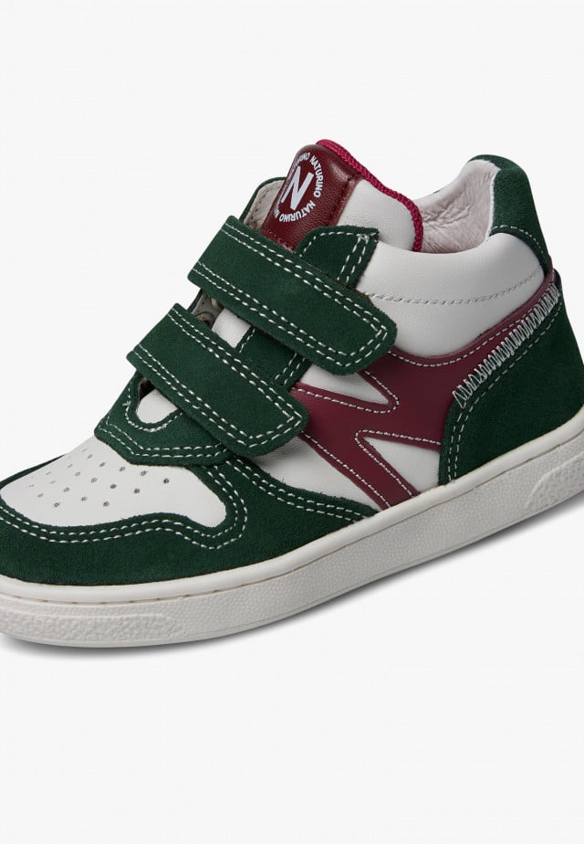 NATURINO NIBB VL.Hohe Sneakers aus Leder und Veloursleder, Weiß-Grün