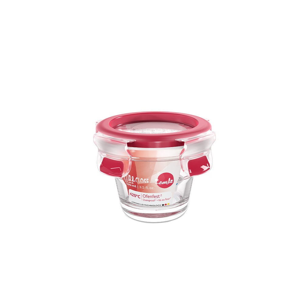 CLIP & CLOSE Frischhaltedose Glas, rund