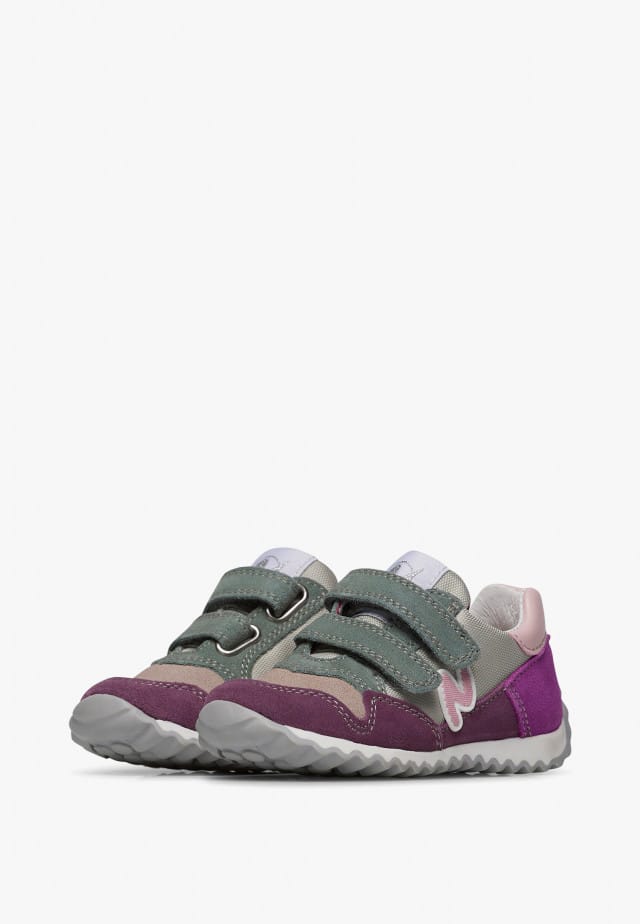 NATURINO SAMMY 2 VL.Sneakers aus Veloursleder und Gewebe, Beige-Violett