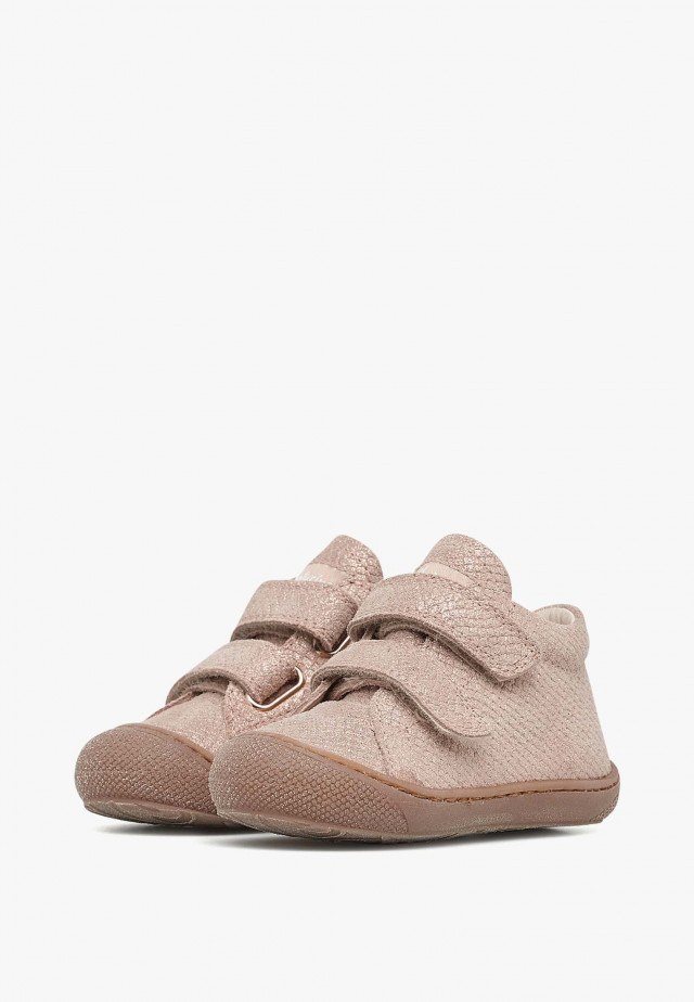 NATURINO COCOON VLLauflernschuhe aus Metallic-Veloursleder, Hellrosa