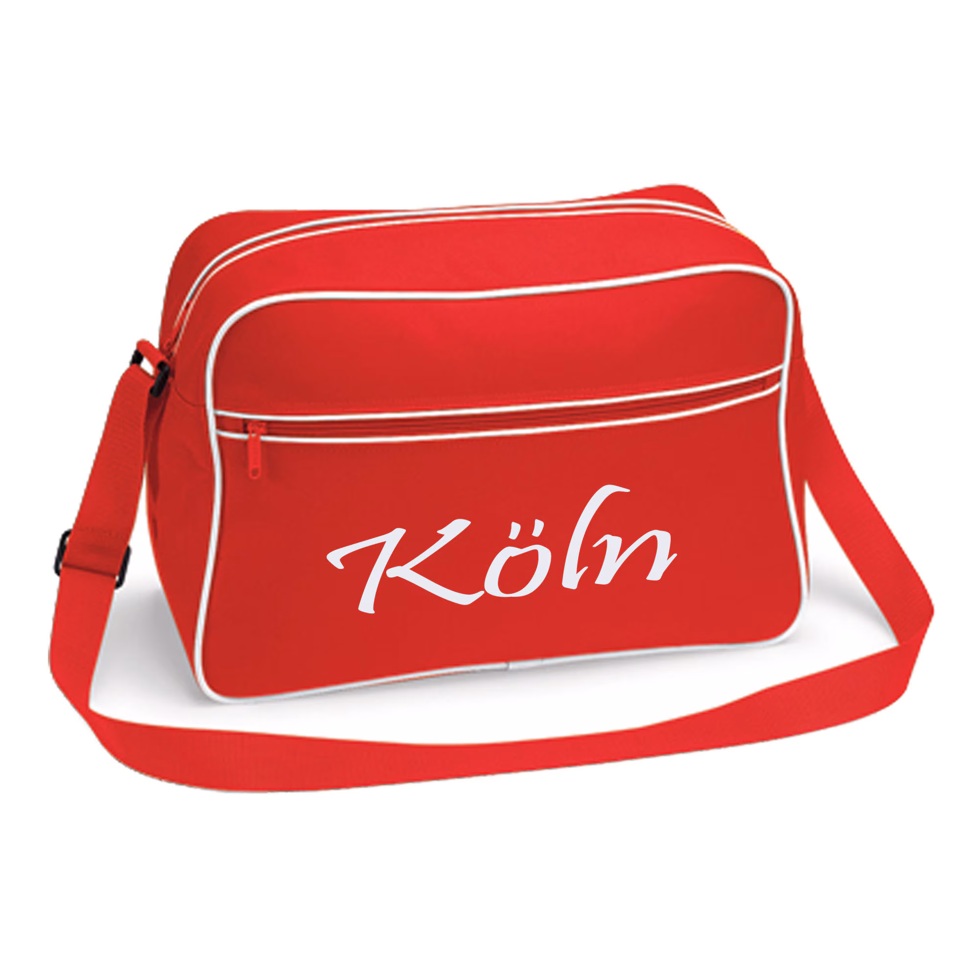 multifanshop® Retrotasche - Köln - Schriftzug - Druck weiß