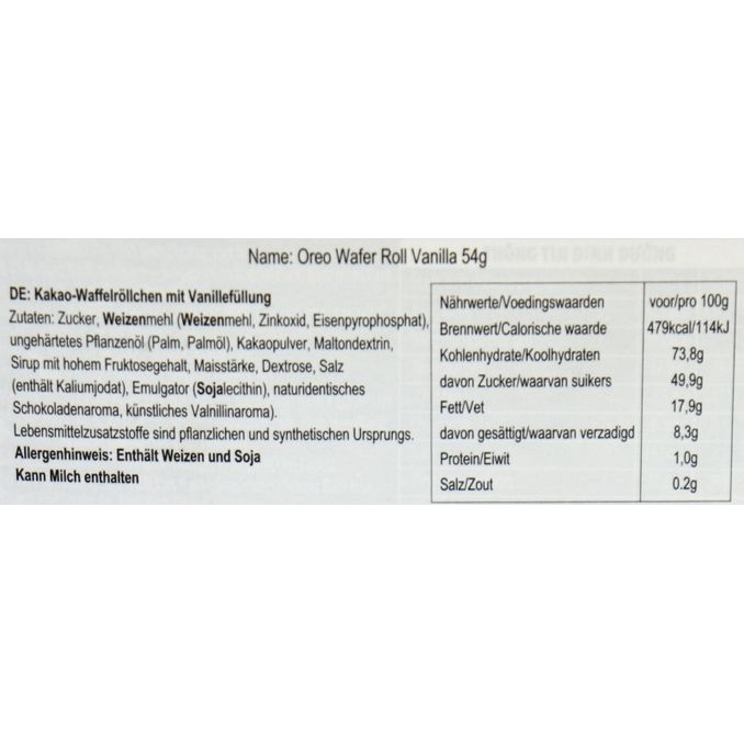 Oreo Wafer Roll Vanille, 3 x 18g von Oreo