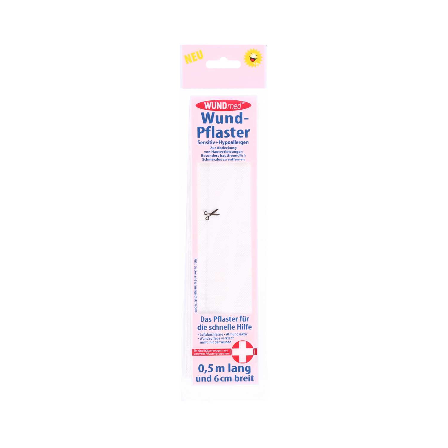 WUNDmed® Wund-Pflaster Sensitiv + Hypoallergen 0,5 m x 6 cm