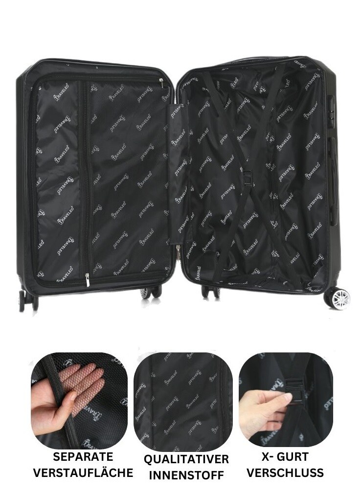 Reisekoffer ABS-03 Koffer 3-teilig Hartschale Trolley Set Kofferset Ha