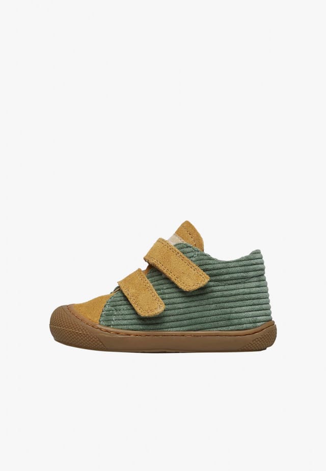 NATURINO COCOON VLLauflernschuhe aus Veloursleder, Grün-Kürbis