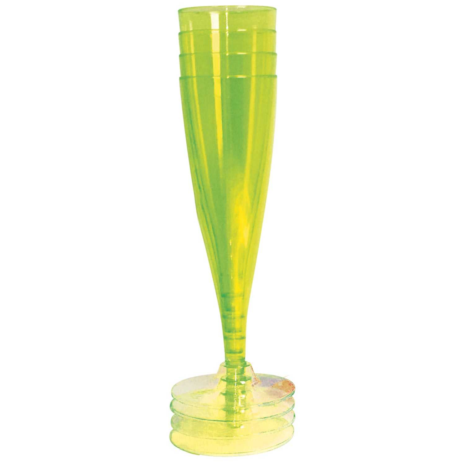 O'Canny Sektgläser Set Neon Kunststoff 140 ml 4er 4fach