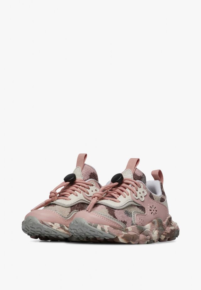 DOI JUNIOR.Sneakers aus Kunstleder und technischem Gewebe, Rosa