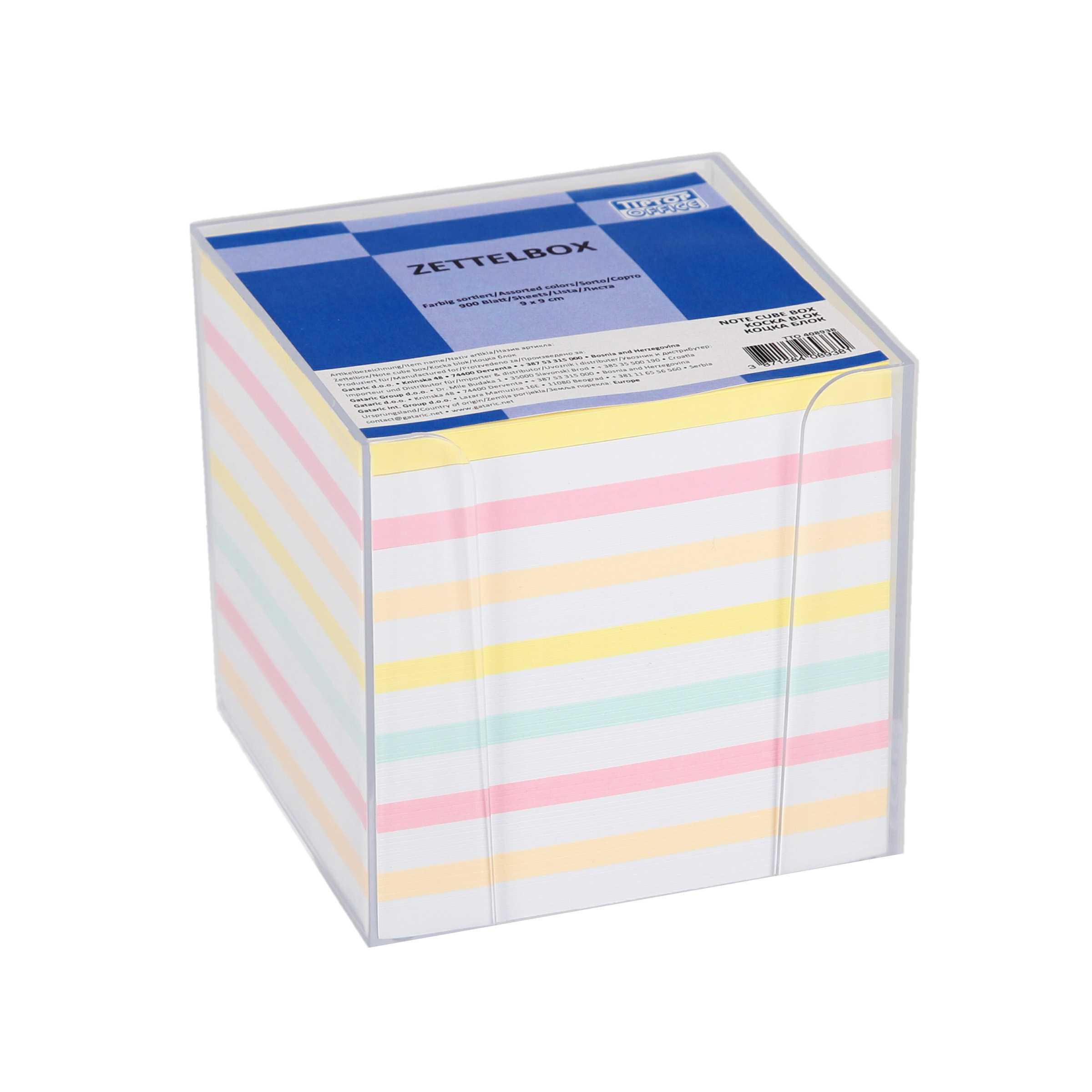 Notizzettelbox aus Kunststoff mit 900 Blatt