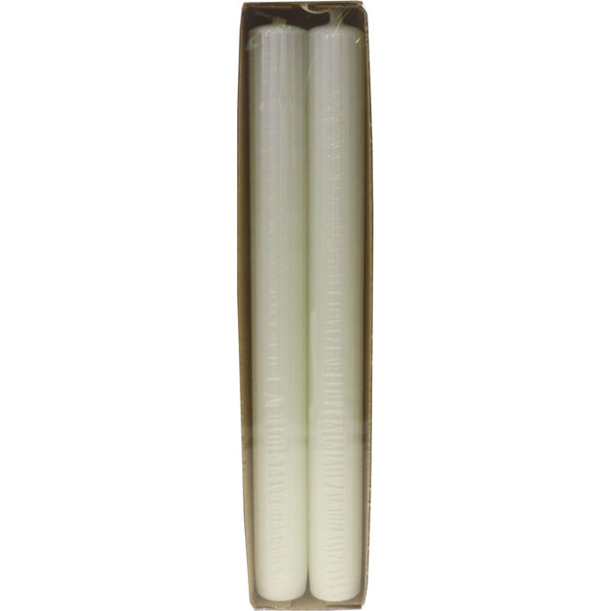 Rillenstabkerzen Weiß, 2er Pack, 2 Kerzen von Gies