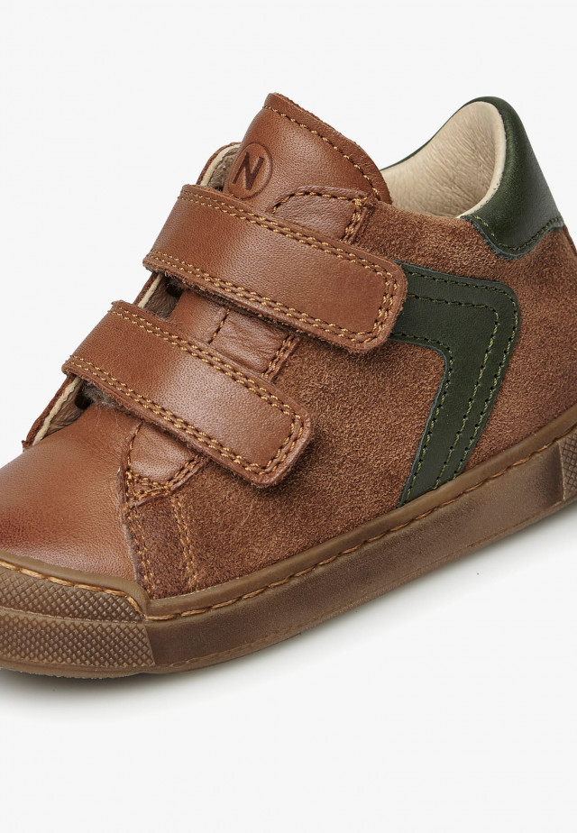 NATURINO HEIST VLSneakers aus Leder und Veloursleder, Lederbraun-Grün