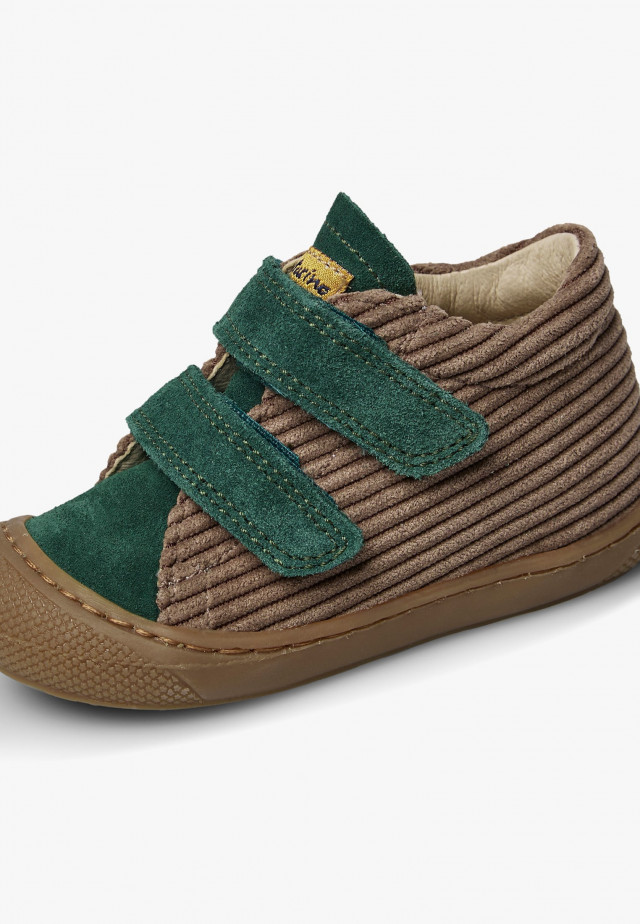 NATURINO COCOON VLLauflernschuhe aus Veloursleder, Braun-Grün
