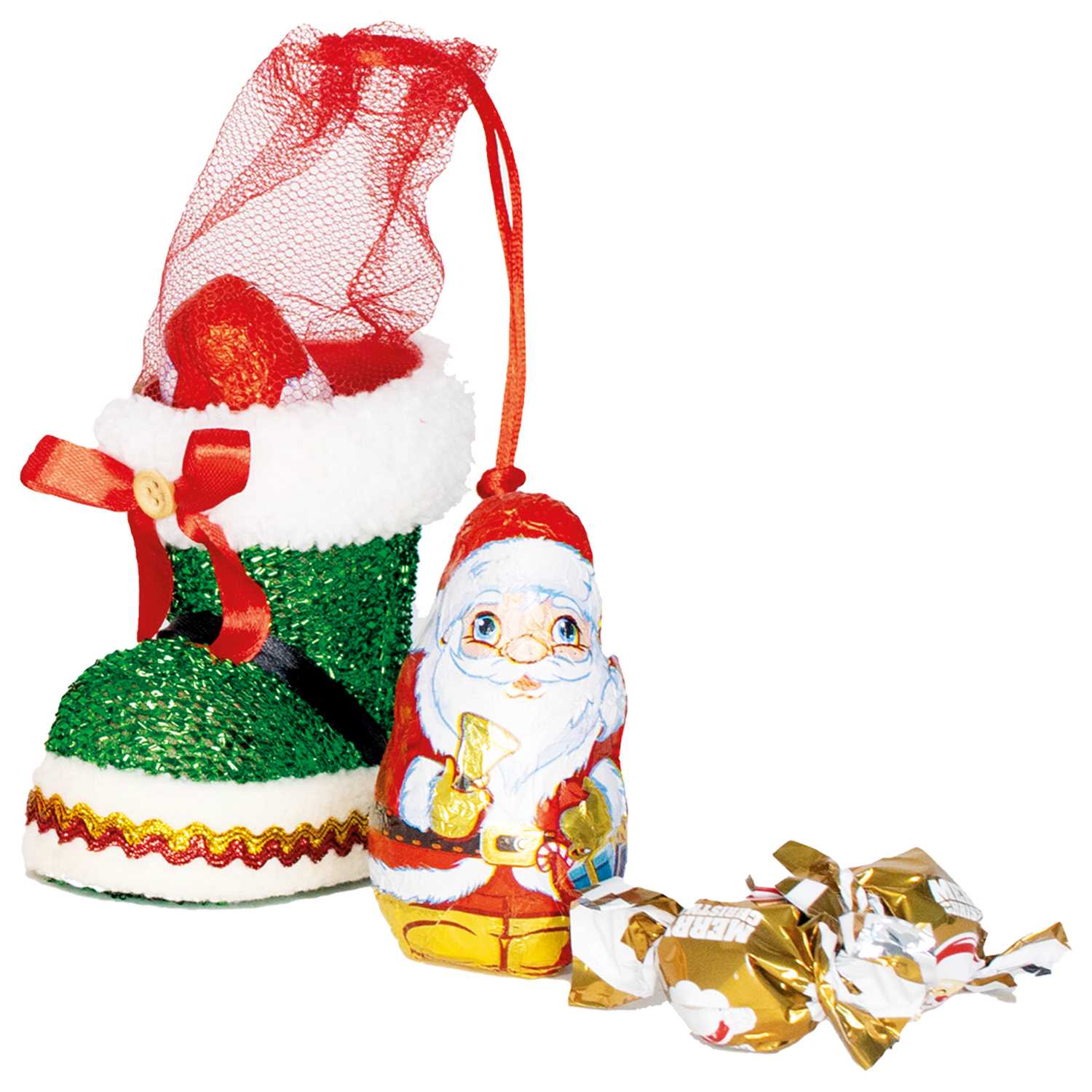 Weihnachtsstiefel mit Schokoweihn. 45g