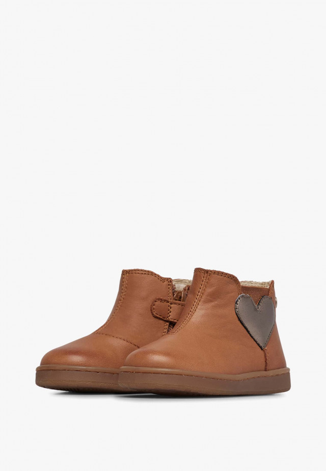 NATURINO GLARNY HIGH 2Stiefeletten aus Leder, Cognac