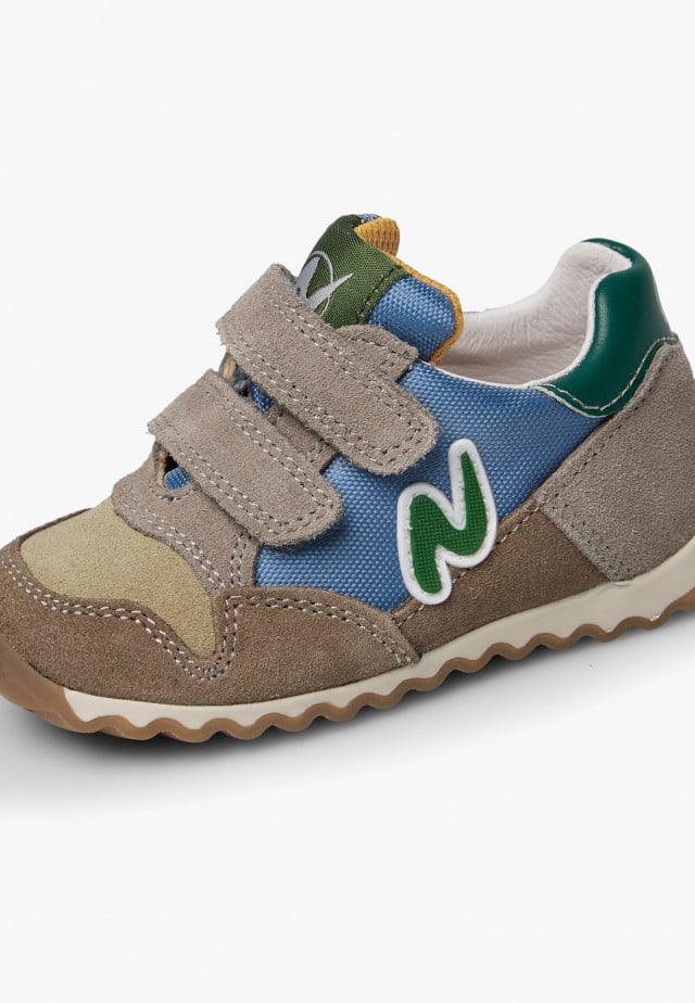 NATURINO SAMMY 2 VL.Sneakers aus Veloursleder und Gewebe, Grau-Beige
