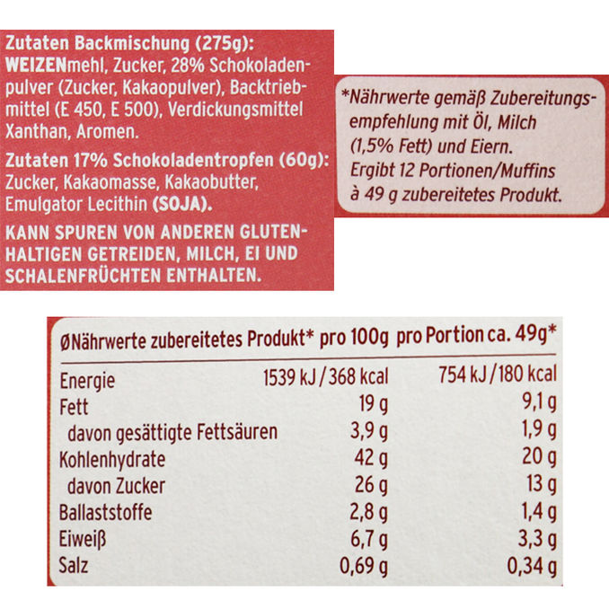 Schoko Muffins, 335g von Minuto