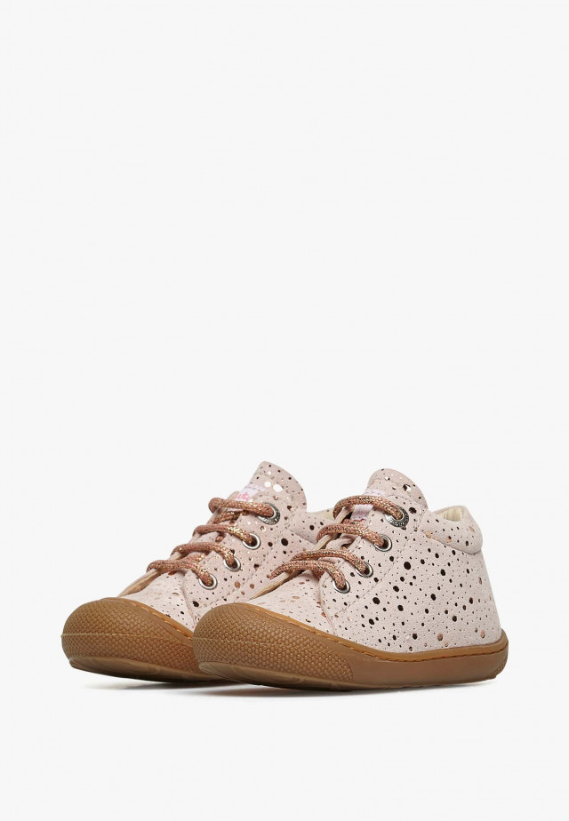 NATURINO COCOONLauflernschuhe aus Veloursleder, Rosa