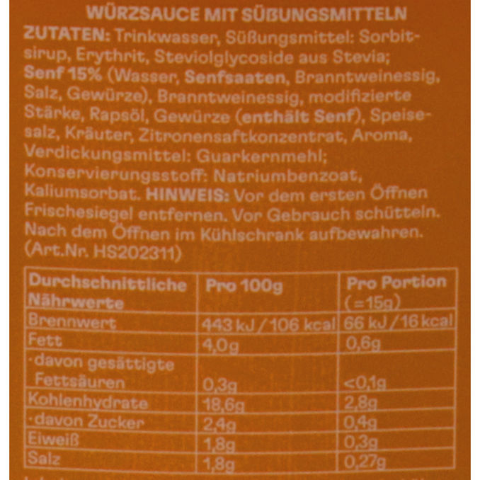 Honig Senf Style Soße, 300ml von hello taste