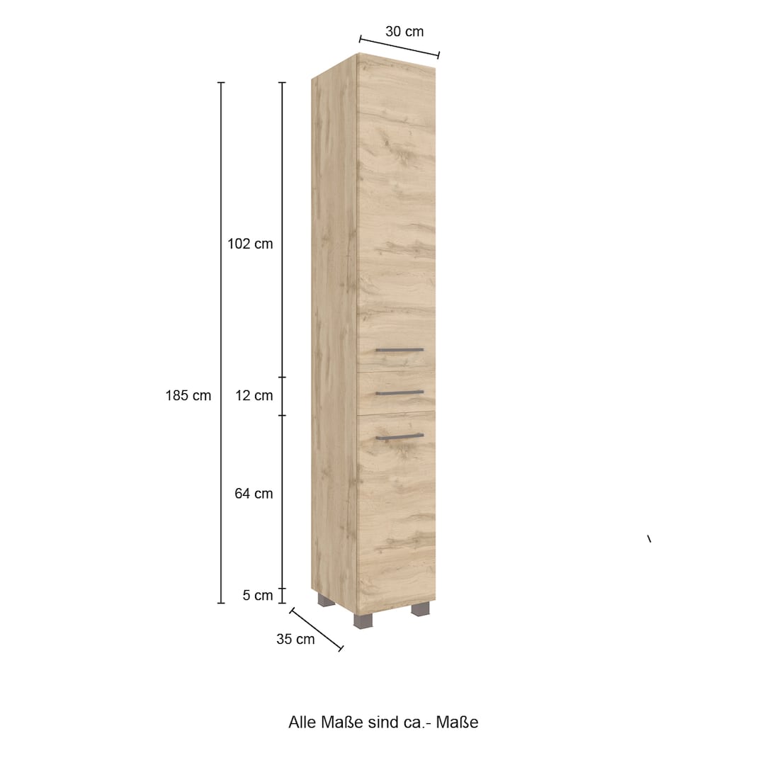 Badkombination Limburg braun 160 cm 5-teilig B/H/T 160x200x50 cm