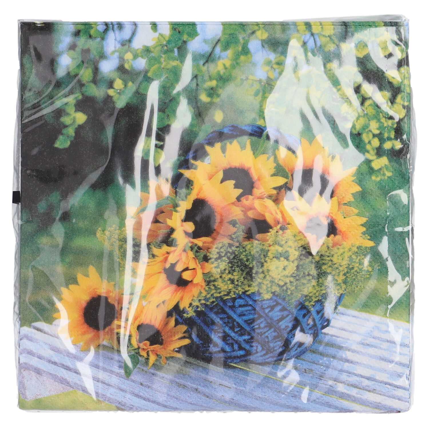 Servietten 20er 33x33cm Sonnenblumen im Korb