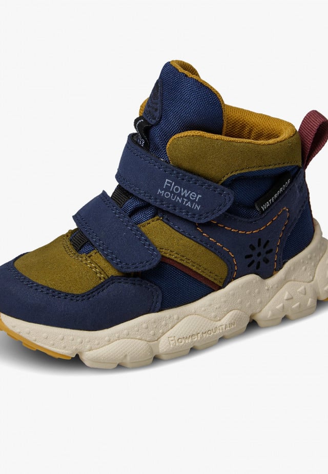 RIKU JUNIOR WP VL.Stiefeletten aus Kunstleder und technischem Gewebe, Militärgrün-Marineblau