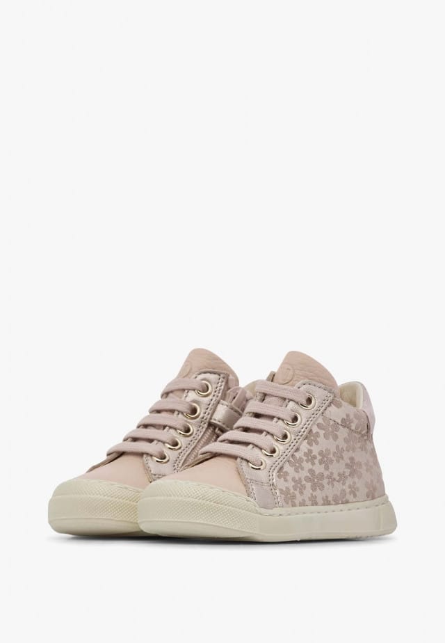 NATURINO LOVAN ZIPSneakers aus Leder und Veloursleder, Beige-Puderrosa