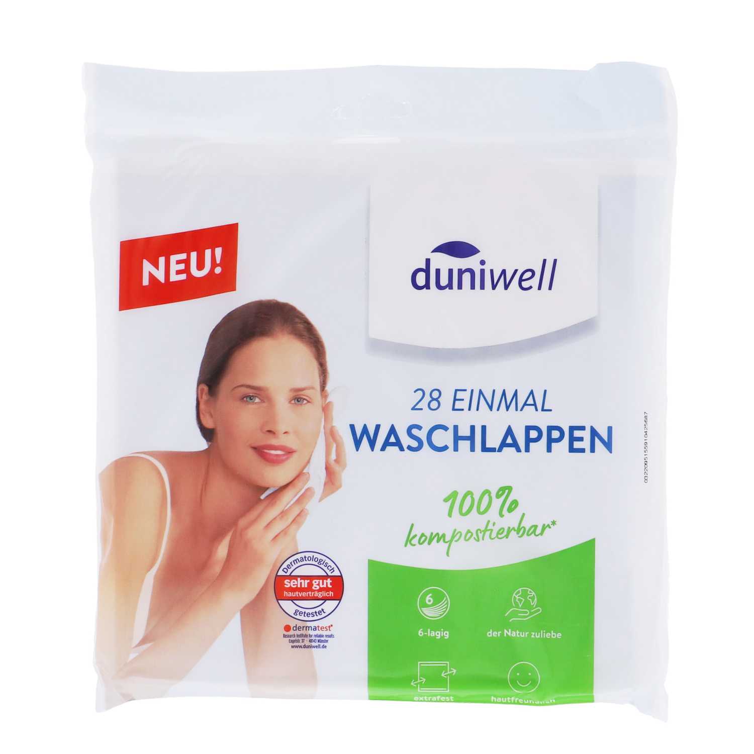 Einmalwaschlappen duniwell 28er 20,5x20,5cm