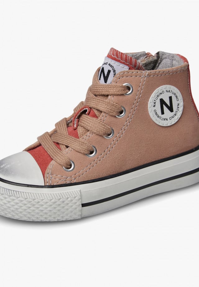 NATURINO YLFAS.Sneakers aus Veloursleder, Puderrosa