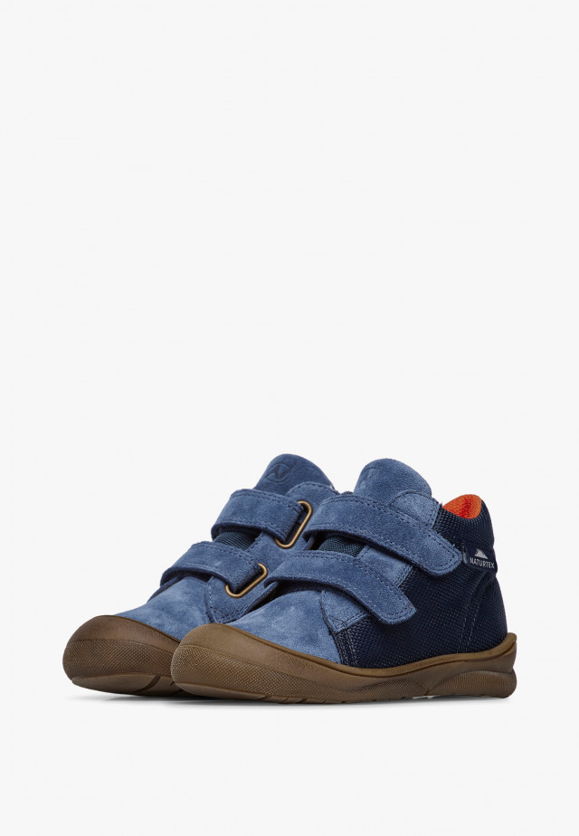NATURINO TEKE 3 WPWasserdichte Lauflernschuhe aus Leder und Veloursleder, Blau