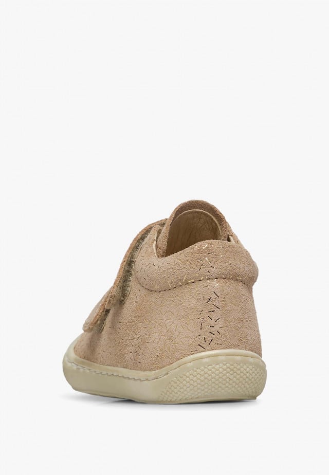 NATURINO COCOON VLLauflernschuhe aus Veloursleder mit Metallic-Details, Taupe