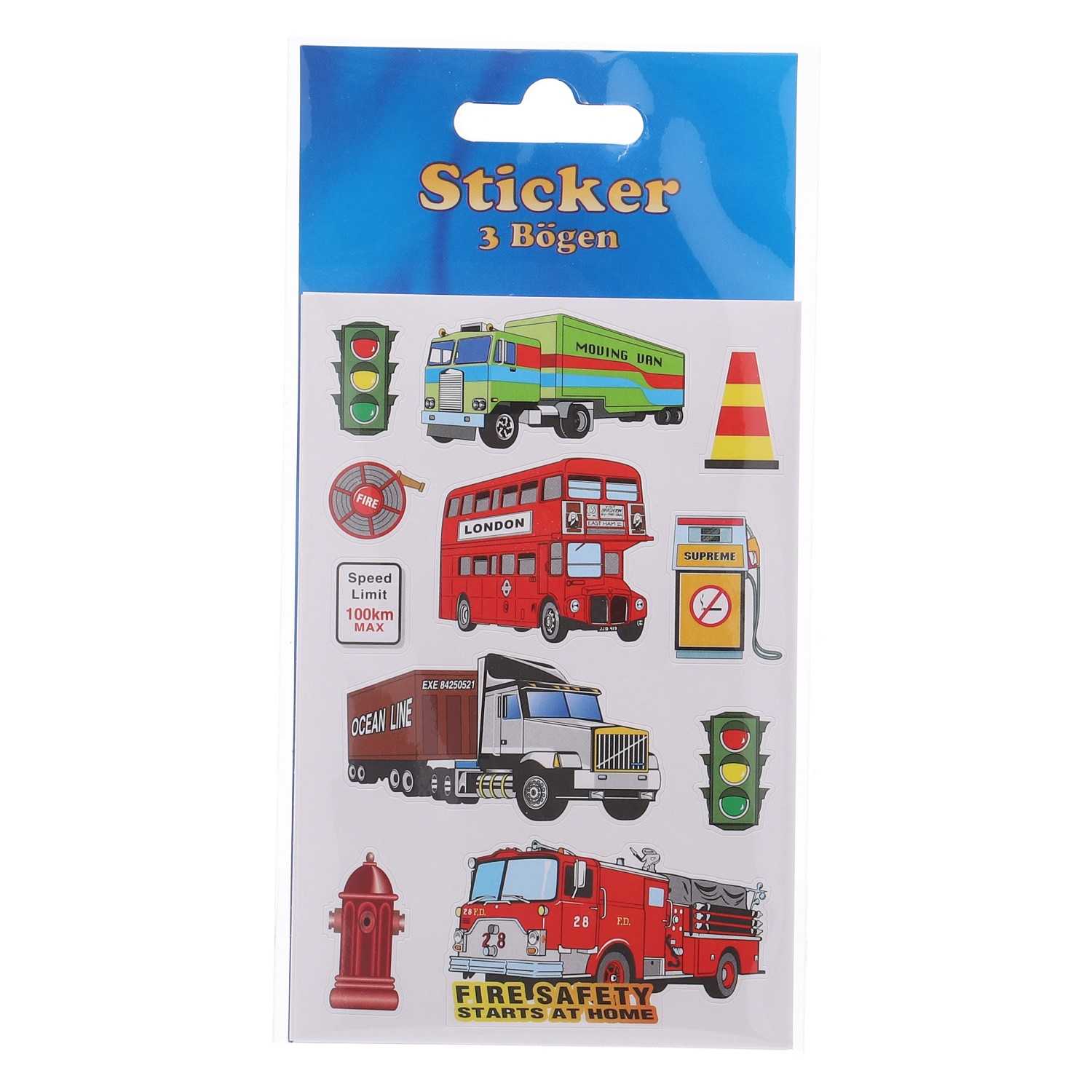 Sticker Fahrzeuge aus Papier 3Blatt 6fach